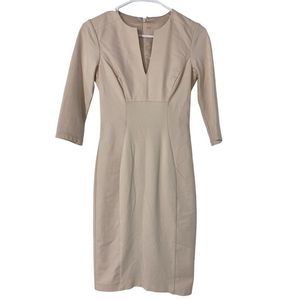 Women’s Ted Baker London Empire Sheath Notch Neck Blush Dress XS 5278